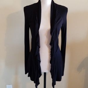Elle ruffle front lace back cardigan